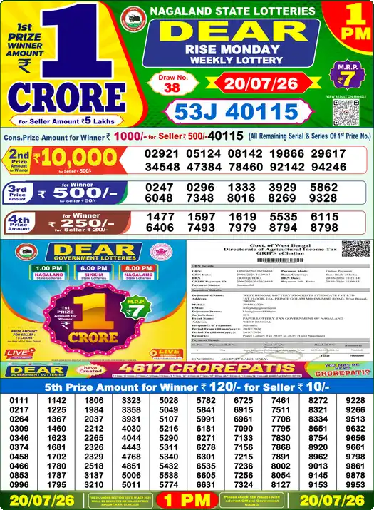 Dear Result Today 1 PM
